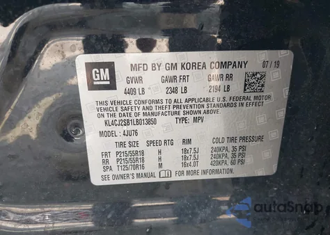 2020 Buick Encore Awd Sport Touring из США, поврежденный, VIN KL4CJ2SB1LB013850